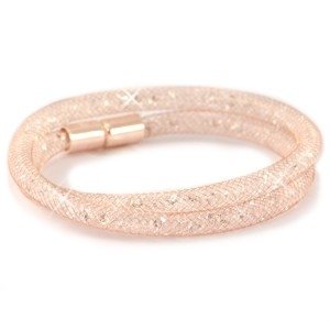 Stardust double strass armband smal - ros&eacute;