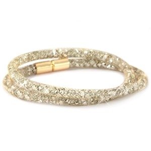 Stardust double strass armband smal - goud