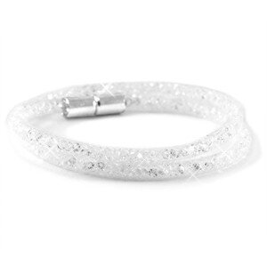 Stardust double strass armband smal - wit