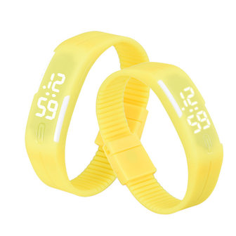 Digitaal touch horloge met rubberen band - geel