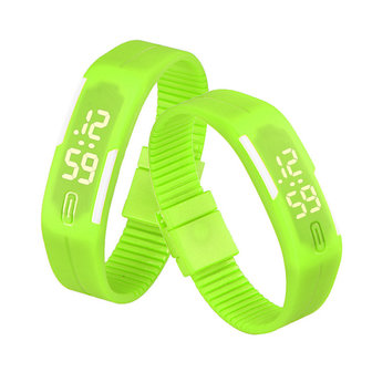 Digitaal touch horloge met rubberen band - groen