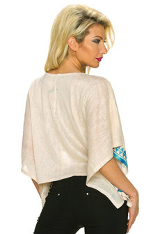 Dames shirt met korte mouw - beige