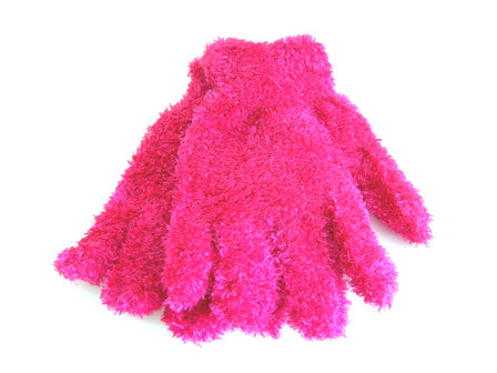 Kinderhandschoenen pluche - roze/fuchsia