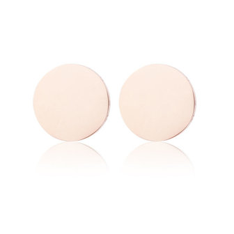 Oorstekers / ear studs staal ros&eacute; plated - rond