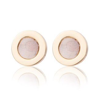 Oorstekers / ear studs staal goud plated - parelmoer