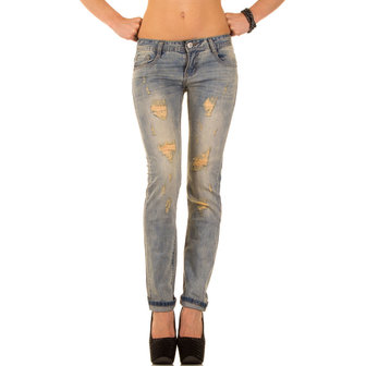 Dames spijkerbroek / straight fit jeans - blauw