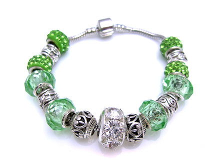 Dames armband met beads / bedels - groen