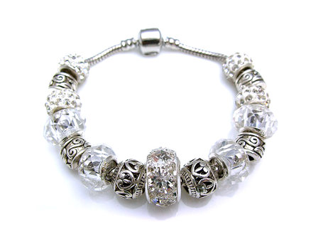Dames armband met beads / bedels - wit