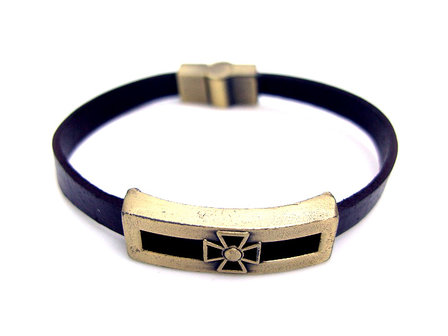 Armband leder / staal