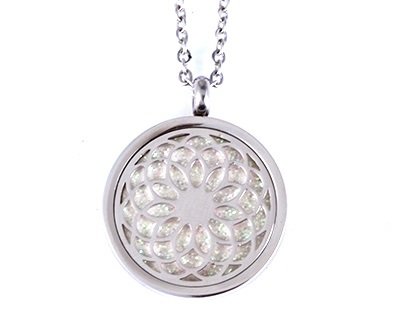 Ketting edelstaal met coin hanger - mandala