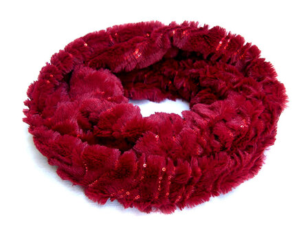 Dames sjaal / loop kolsjaal imitatiebont - rood
