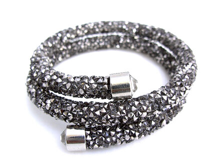 Crystaldust double dames armband - zilver