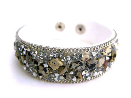 Dames armband met natuursteen - dalmati&euml;r jaspis