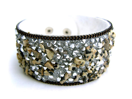 Dames armband met natuursteen - dalmati&euml;r jaspis