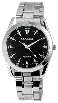 Classix herenhorloge met stalen band - zwart