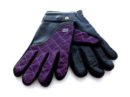 Handschoenen dames/heren leatherlook - paars