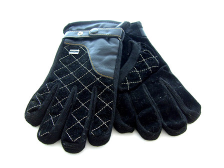 Handschoenen dames/heren leatherlook - zwart