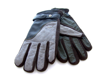 Handschoenen dames/heren leatherlook - grijs