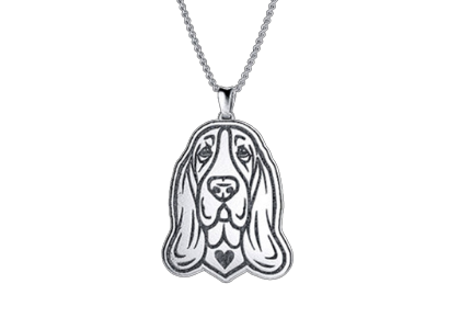 Ketting met honden hanger - basset hound