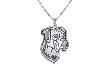 Ketting met honden hanger - boxer