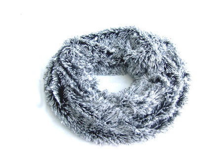 Dames pluche sjaal / loop kolsjaal imitatiebont - grijs