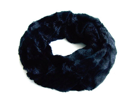 Dames pluche sjaal / loop kolsjaal imitatiebont - zwart