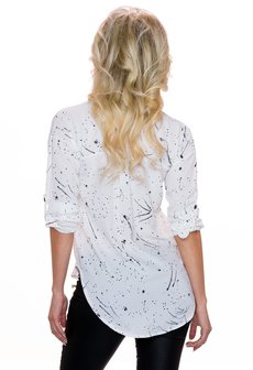 Dames blouse met verfspatten / paint spots - wit