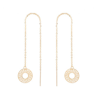 Oorhangers chain / oorbellen met ketting keltisch - edelstaal gold plated