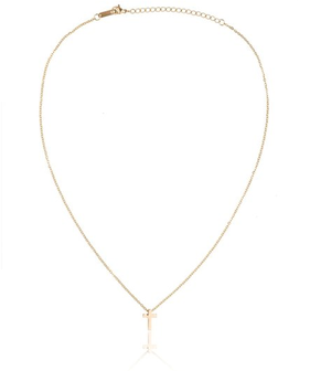 Ketting met hanger kruis - edelstaal gold plated