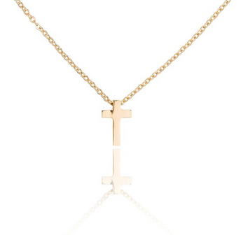 Ketting met hanger kruis - edelstaal gold plated