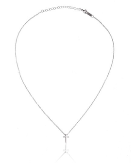 Ketting met hanger kruis - edelstaal