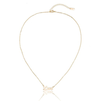 Ketting met hanger love - edelstaal gold plated