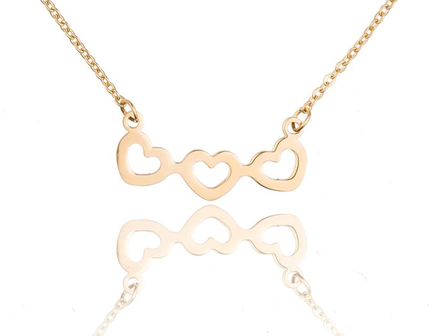 Ketting met hanger hart - edelstaal gold plated