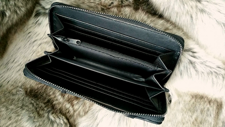 Dames portemonnee met glitter - zwart / grijs
