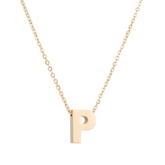 Ketting met hanger edelstaal goud - letter P