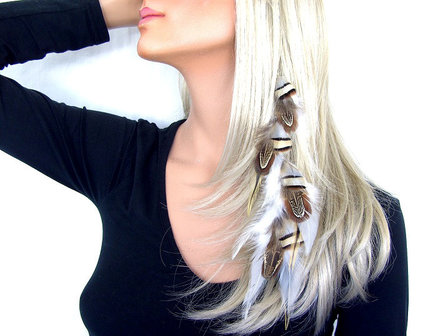 Feather extensions / clip-in featherlocks 25-30cm