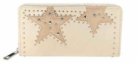 Dames portemonnee met sterren - beige