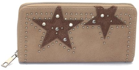 Dames portemonnee met sterren - bruin