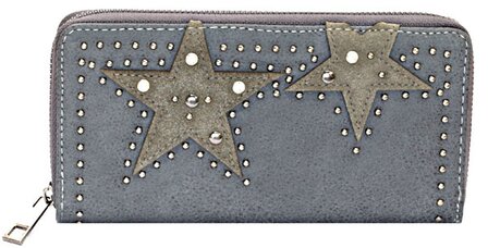 Dames portemonnee met sterren - grijs