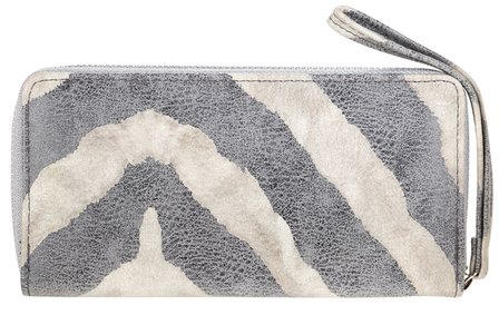 Dames portemonnee met zebraprint - offwhite / grijs