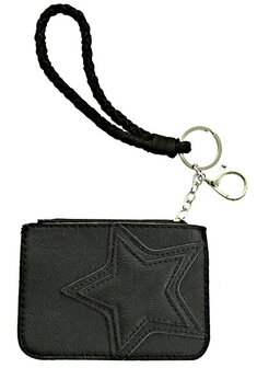 Dames mini-portemonnee met ster - zwart