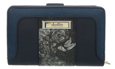 Dames portemonnee met bloemen - blauw