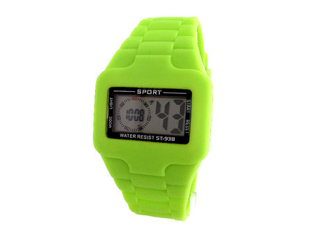 Sport digitaal horloge - lime / groen