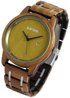 Raptor Watches houten herenhorloge / wood watch - bruin