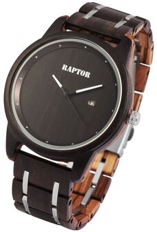 Raptor Watches houten herenhorloge / wood watch - donkerbruin