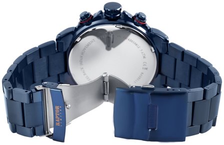 Raptor Watches herenhorloge met stalen band - blauw / ros&eacute;