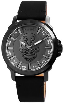 Raptor Watches herenhorloge met skull - grijs / zwart