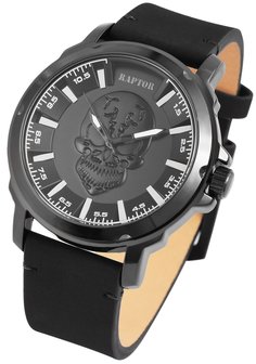 Raptor Watches herenhorloge met skull - zwart