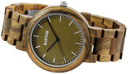 Raptor Watches houten herenhorloge / wood watch - groen / bruin