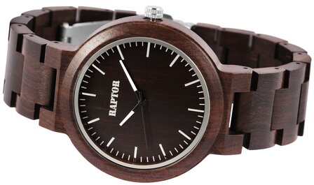 Raptor Watches houten herenhorloge / wood watch - donkerbruin